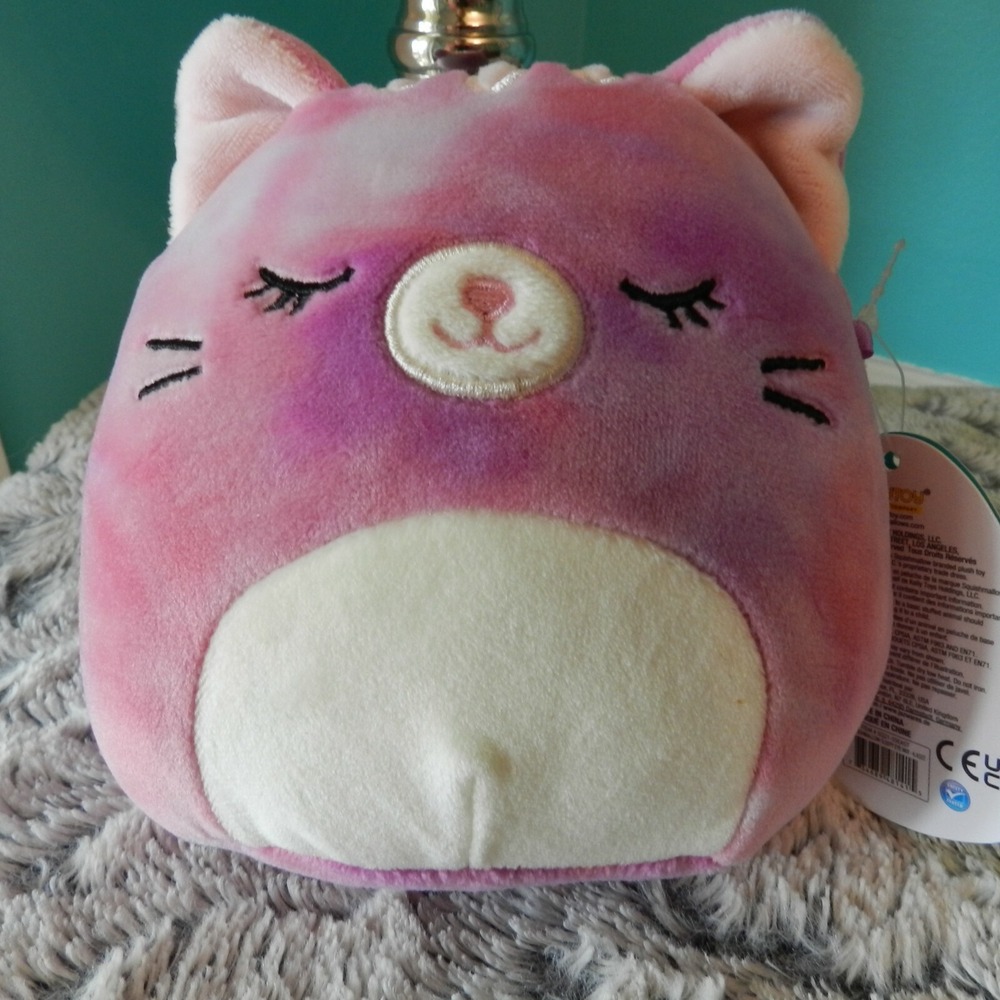 Squishmallow 5 inch Caeli Pink Purple Tie Dye Kitty Cat Plush 2021 NWT
